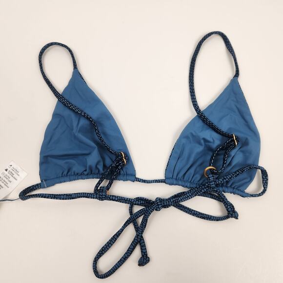 L*Space Brittany Bikini Top in Let's Croc About It Blue Size Small NWT Triangle - Picture 5 of 7